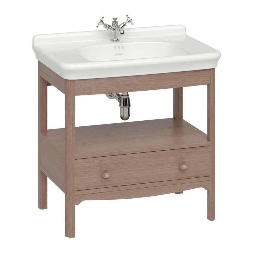 Burlington Guild 850mm Dark Oak Furniture Wash Stand & Basin